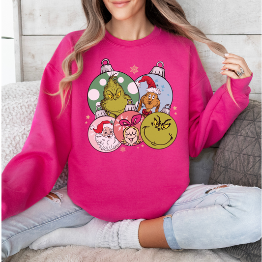 ORNAMENT CREWNECK SWEATSHIRT (HOT PINK)