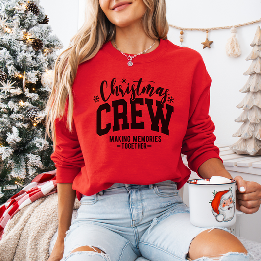 CHRITSTMAS CREW CREWNECK SWEATSHIRT (RED WITH BLACK LETTERS)