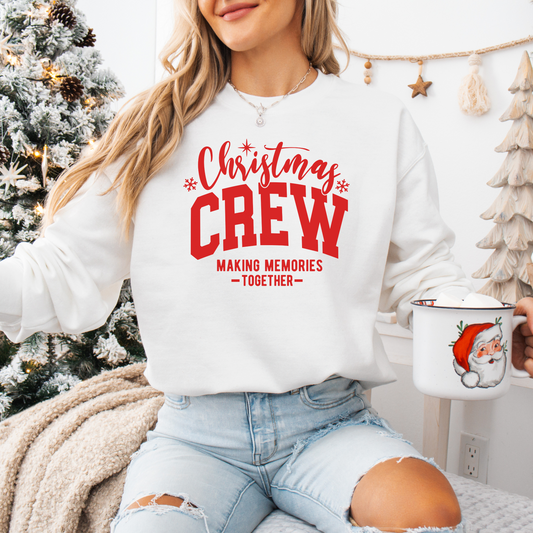 CHRITMAS CREW CREWNECK SWEATSHIRT (WHITE WITH RED LETTERS)