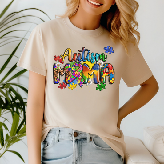 Autism Mama T-shirt (Tan)