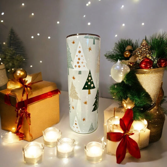 20oz Stainless Steel Tumbler (Christmas Trees)