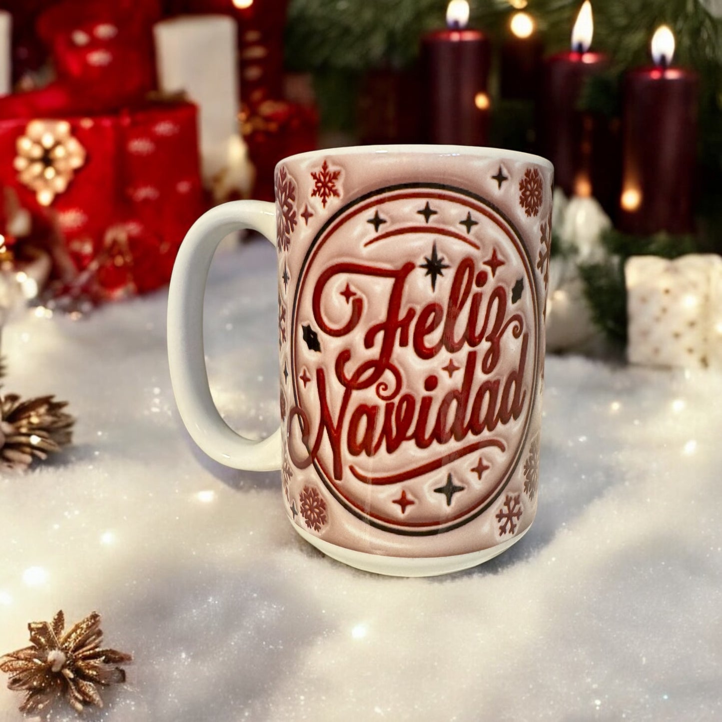 15oz Ceramic Coffee Mug (Feliz Navidad)